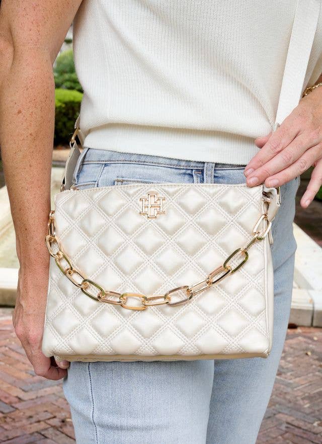 Quilted Crossbody - Pearl