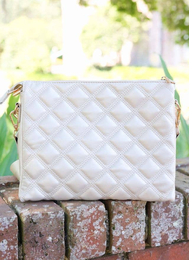 Quilted Crossbody - Pearl