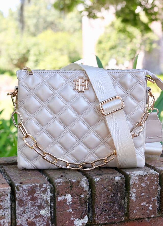 Quilted Crossbody - Pearl