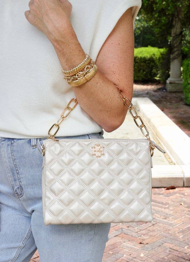 Quilted Crossbody - Pearl